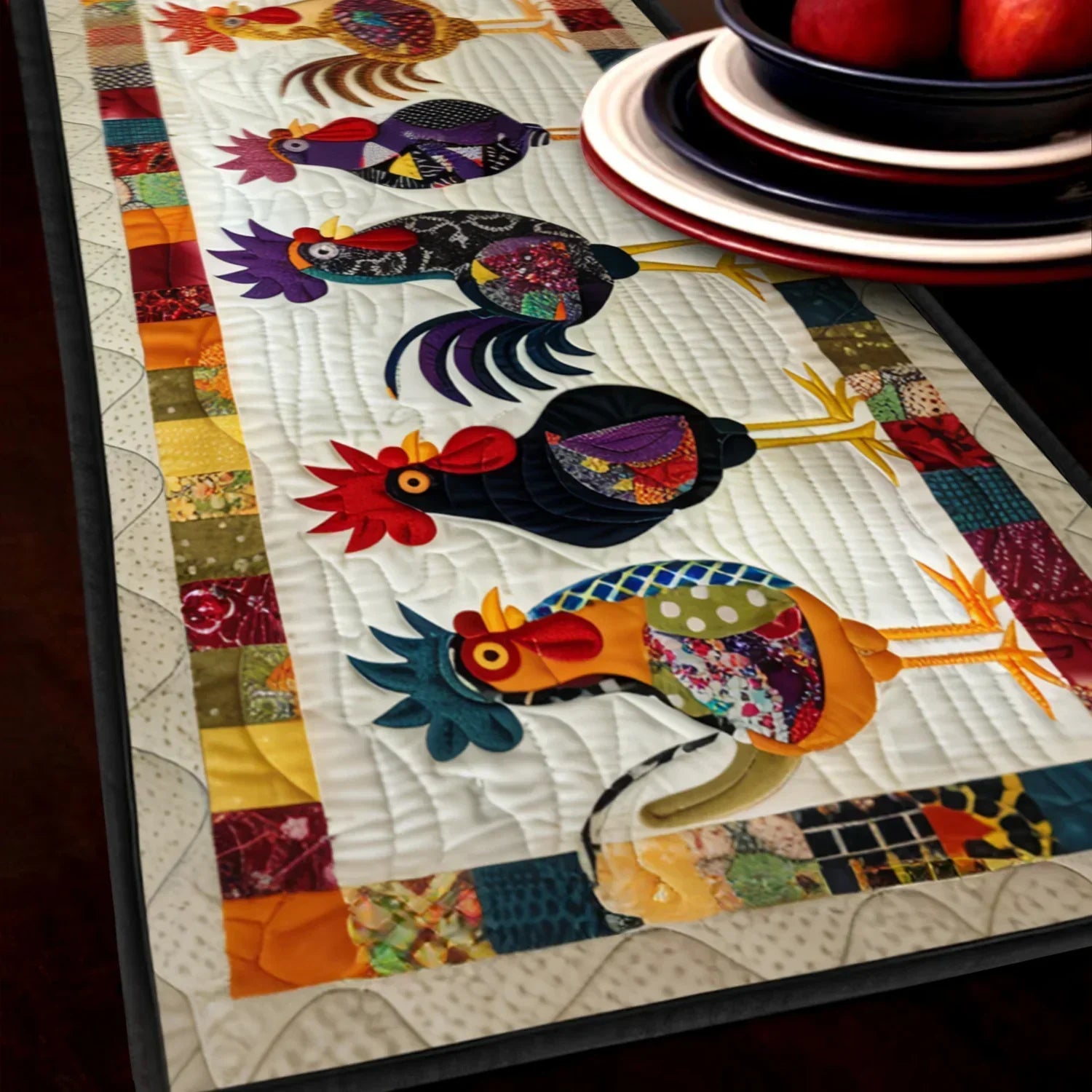 Quiltad bordstablett – Tuppparad