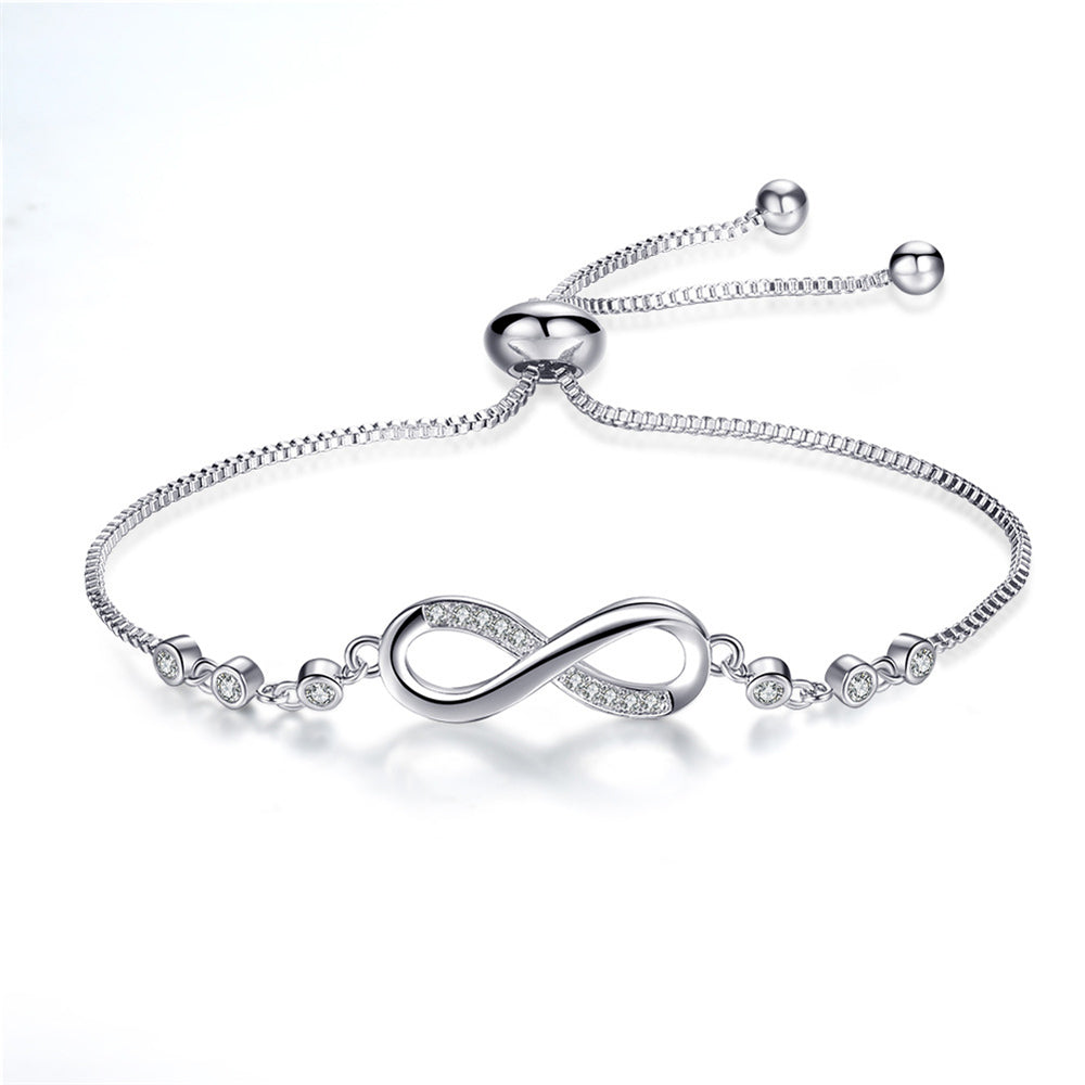 Justerbart silverarmband med oändlighetsmotiv
