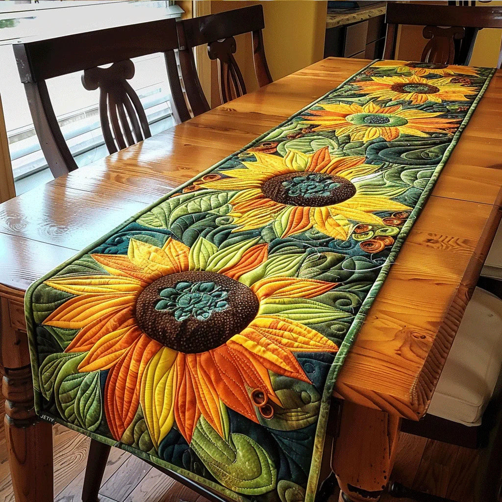 Quiltad bordstablett – Solrosträdgård