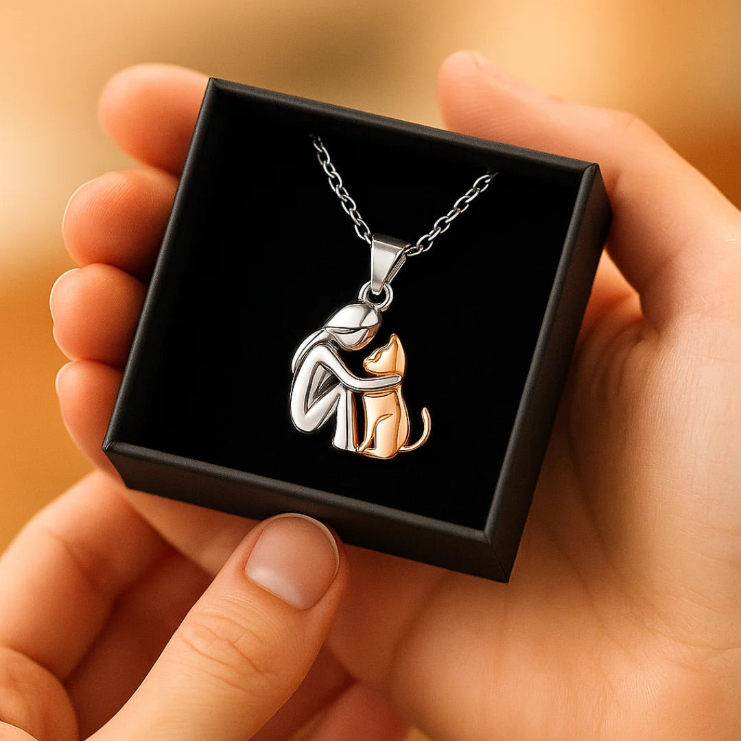 Halsband med katthänge