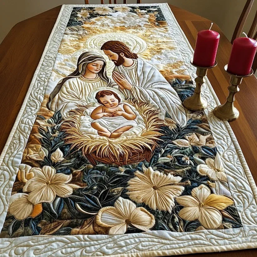 Quiltad bordstablett – Gudomlig julkrubba