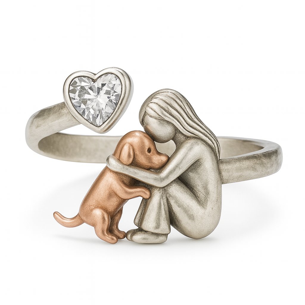 Hundhalsband i 925 sterlingsilver – Handgjort med hjärtzirkonia och justerbar passform