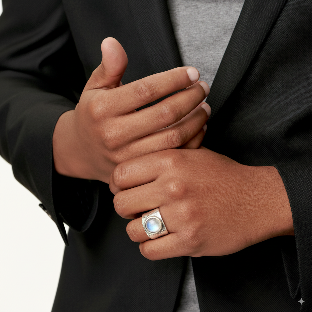 Boho-ring med månsten