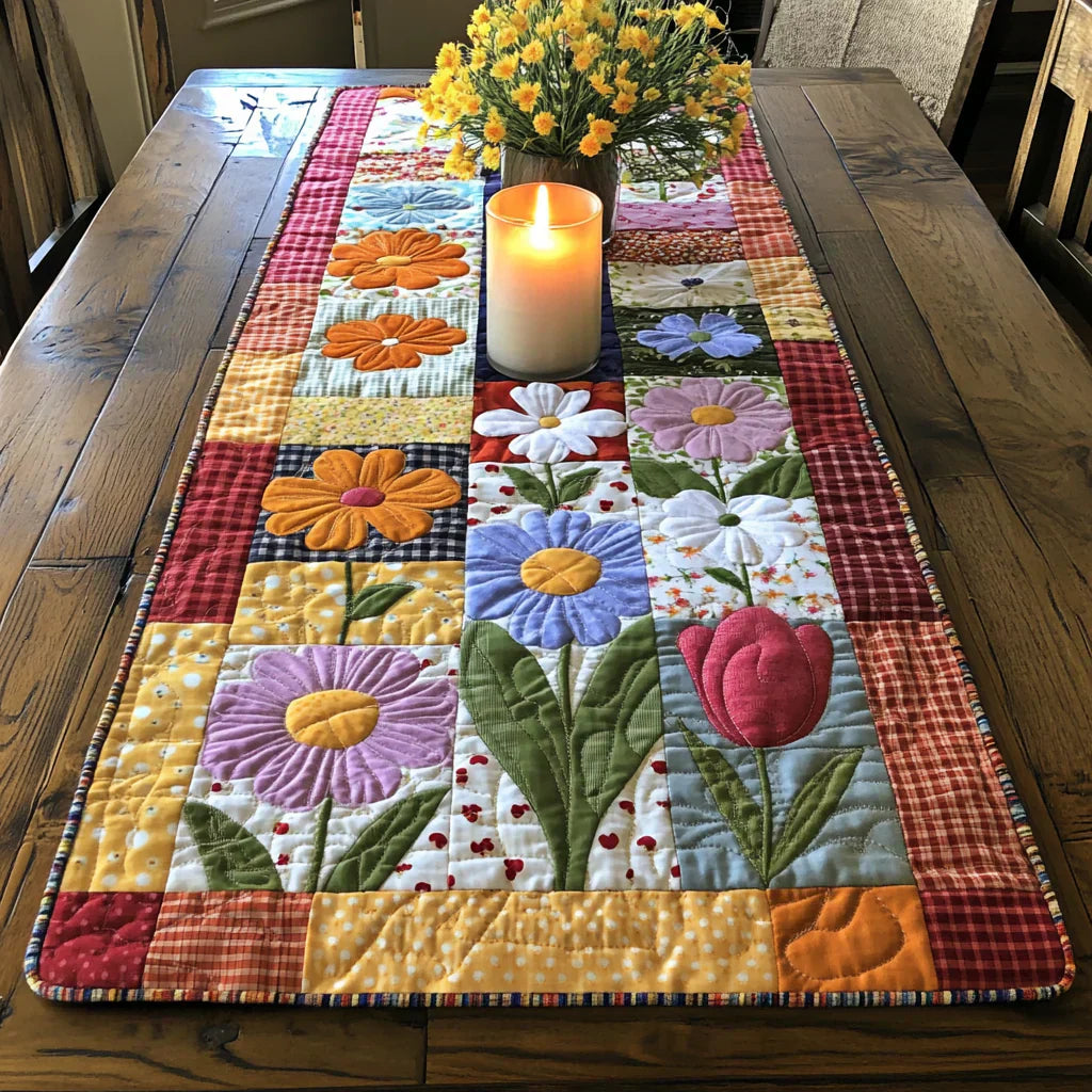 Quiltad bordstablett – Stig av kronblad