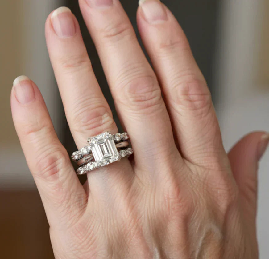 Vintagering i silver med blank finish