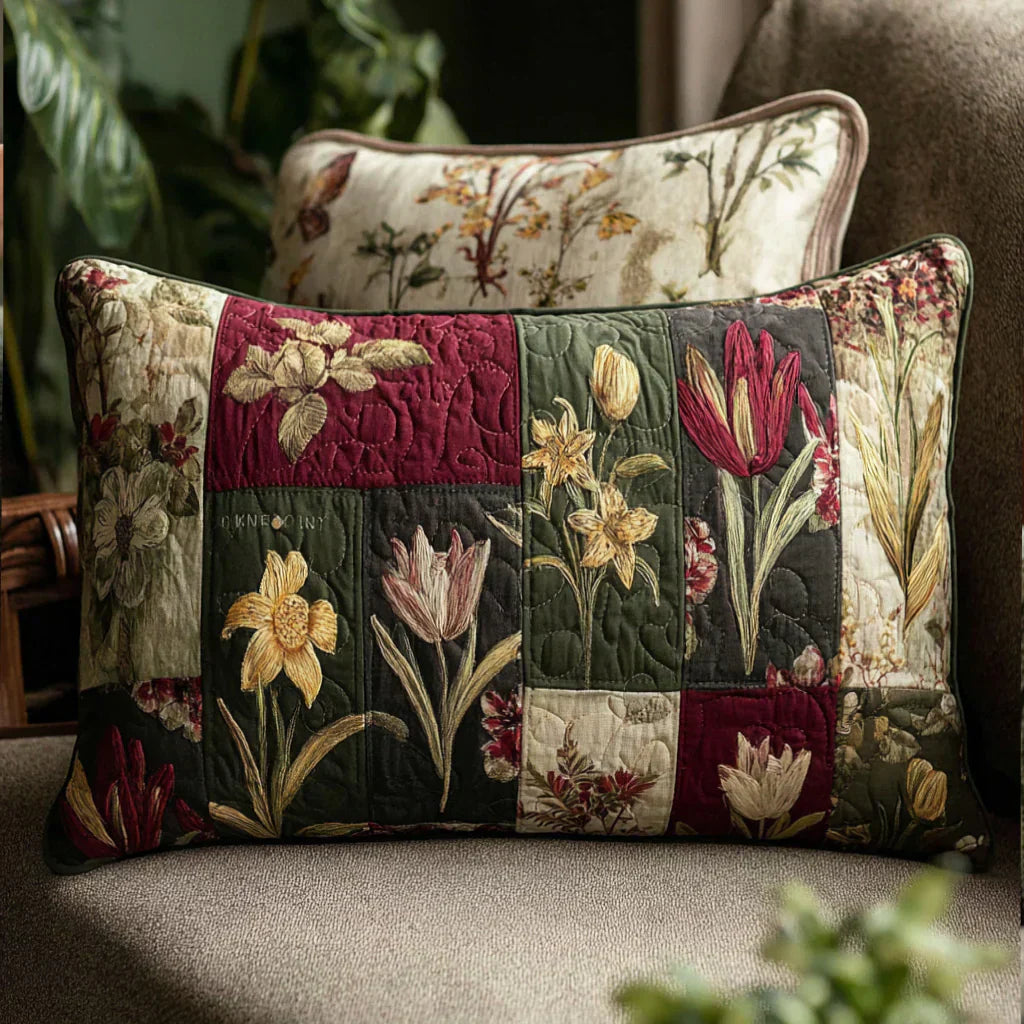 Quiltat kuddfodral – Drömmar om vilda blommor