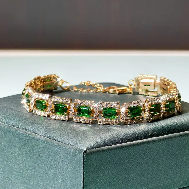 Guldfärgat armband Elisa Esmeralda