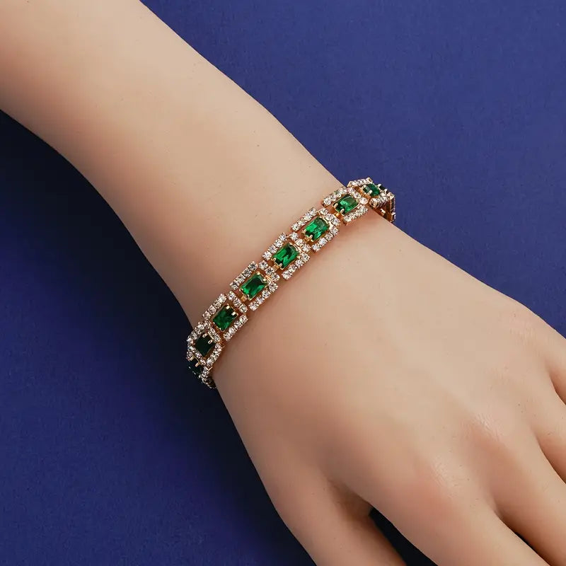 Guldfärgat armband Elisa Esmeralda