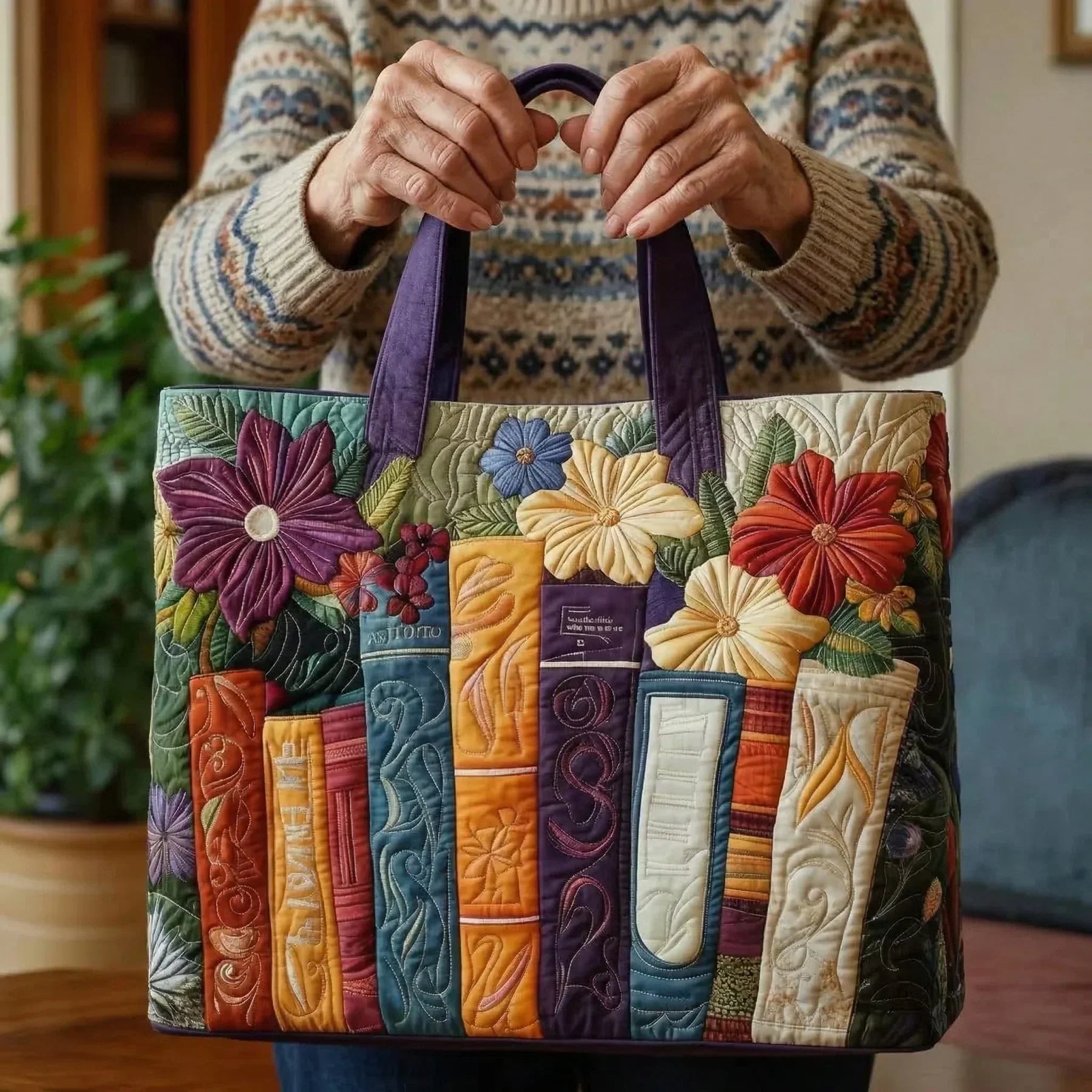 Quiltad väska – Bokälskare