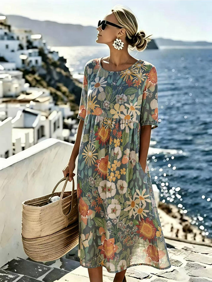 Evie™ - Elegant Floral Summer Midi Dress