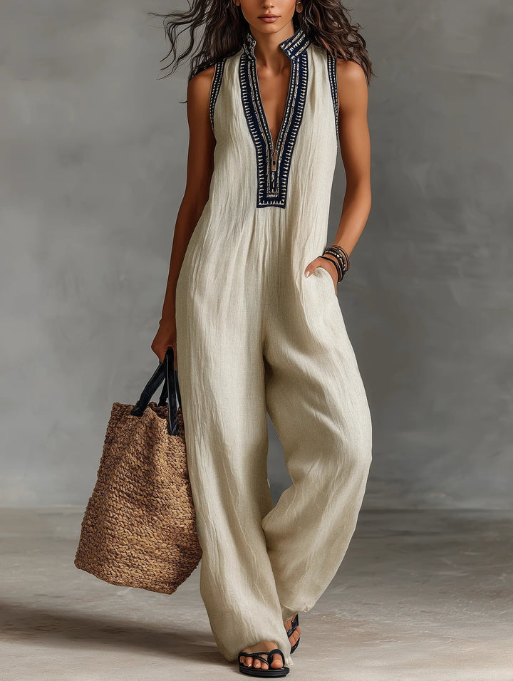 Fiamma  | Sleeveless jumpsuit with high collar