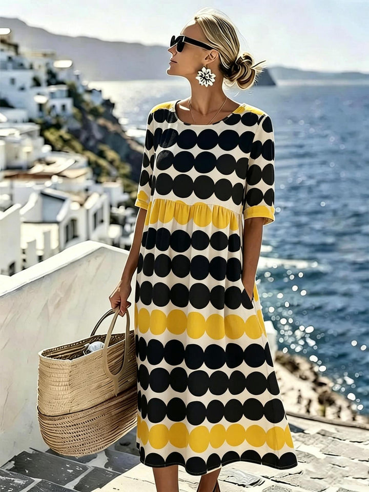 Harper™ | Retro Dot Summer Midi Dress