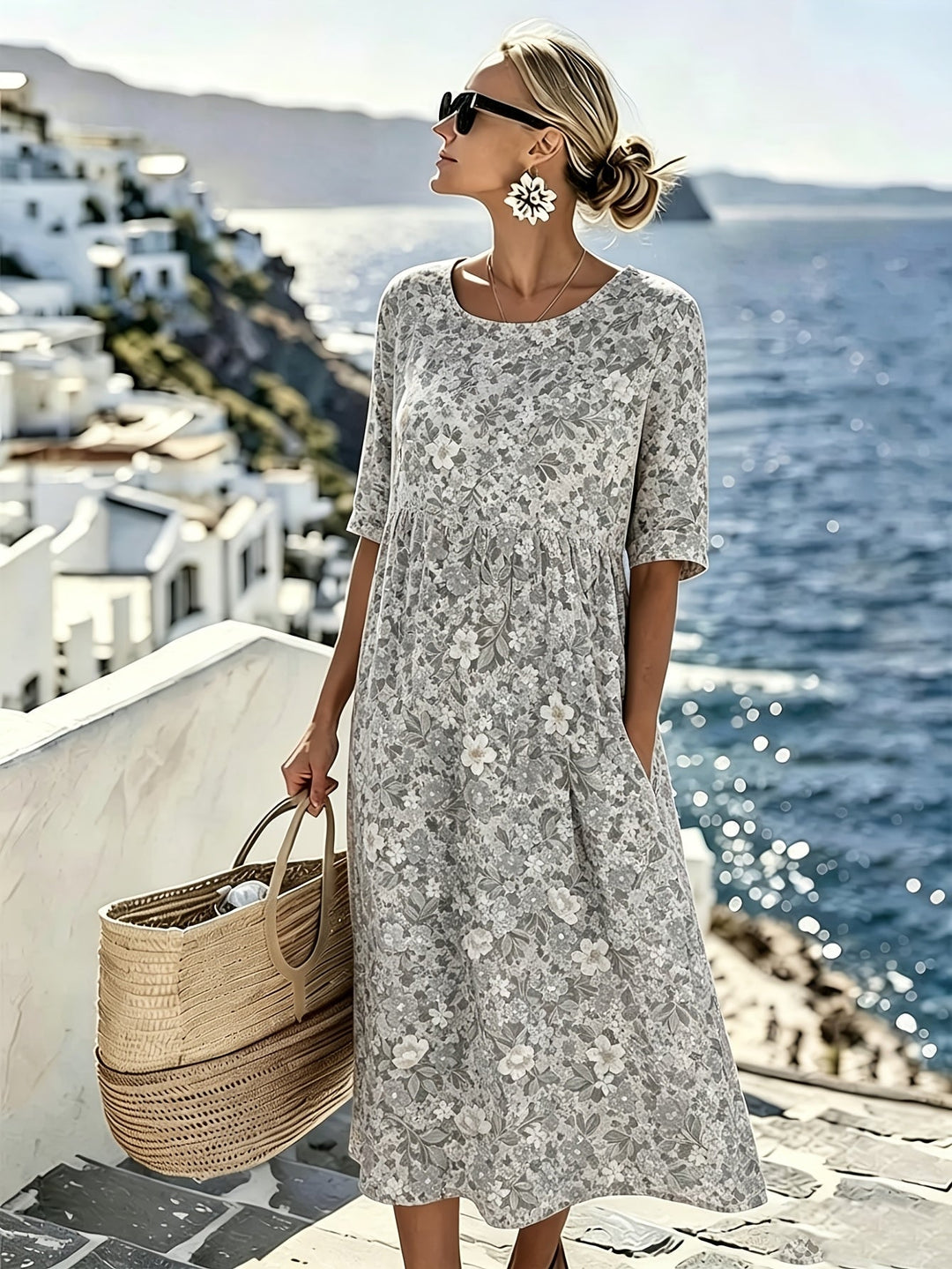 Lily™ - Elegant Floral Summer Midi Dress
