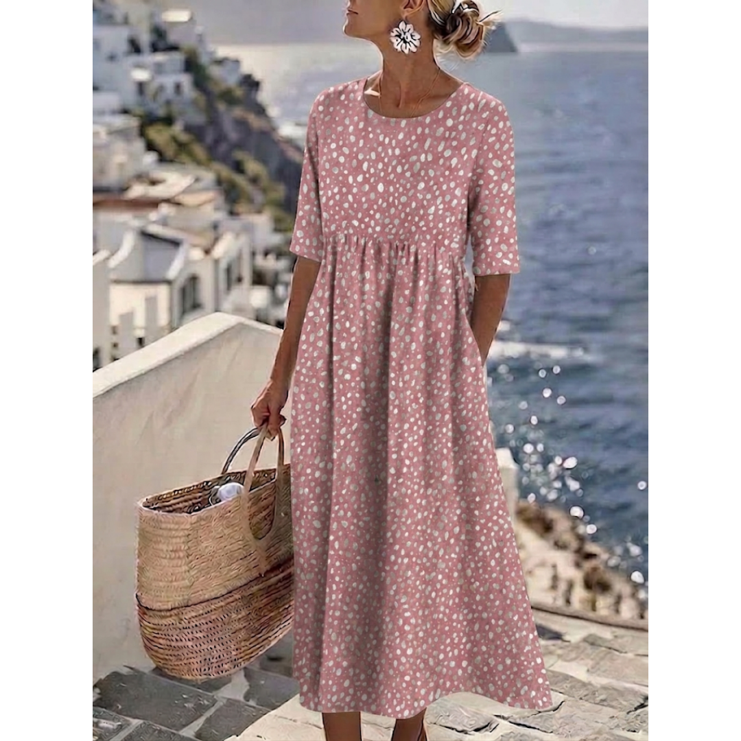 Tess™ | Elegant Midi Dress with a Tummy-Flattering Design