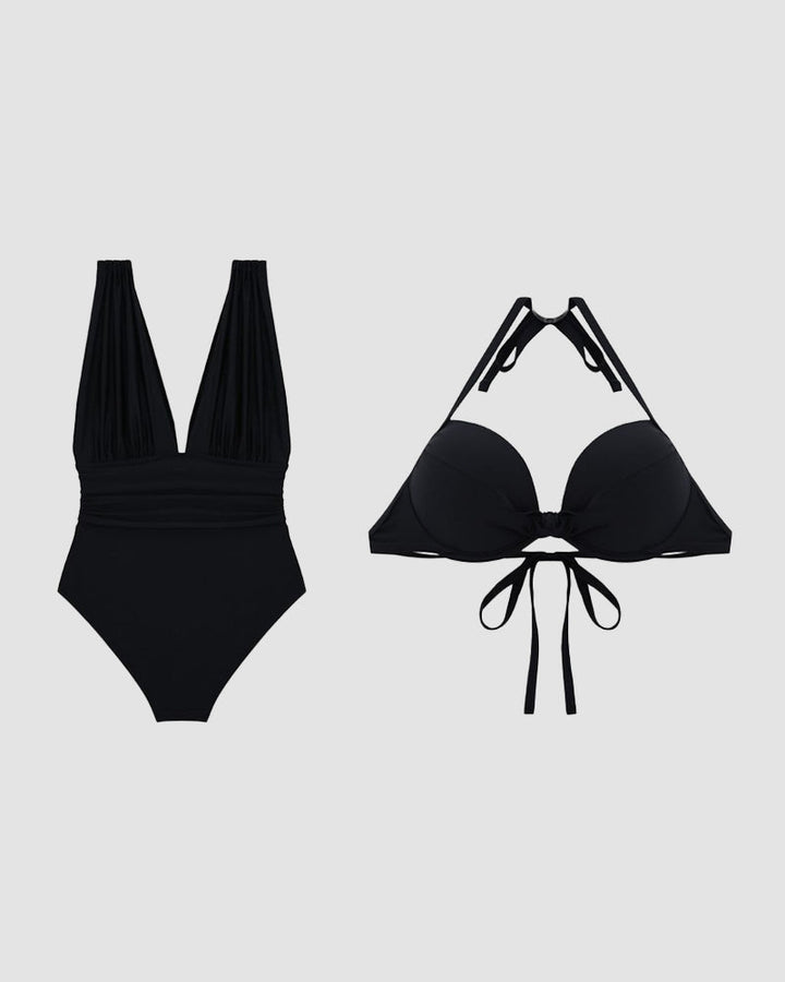 Luxe Shaping Swimsuit with Deep V-Neck