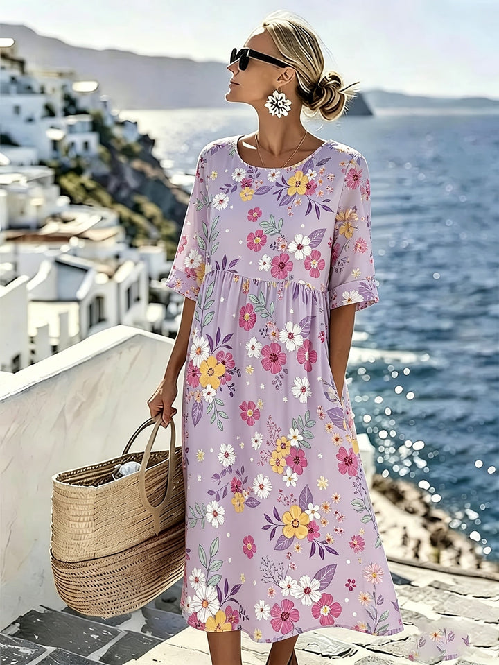 Amelia™ - Elegant Floral Summer Midi Dress