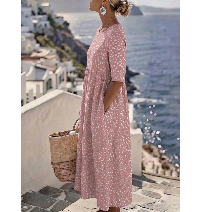 Tess™ | Elegant Midi Dress with a Tummy-Flattering Design