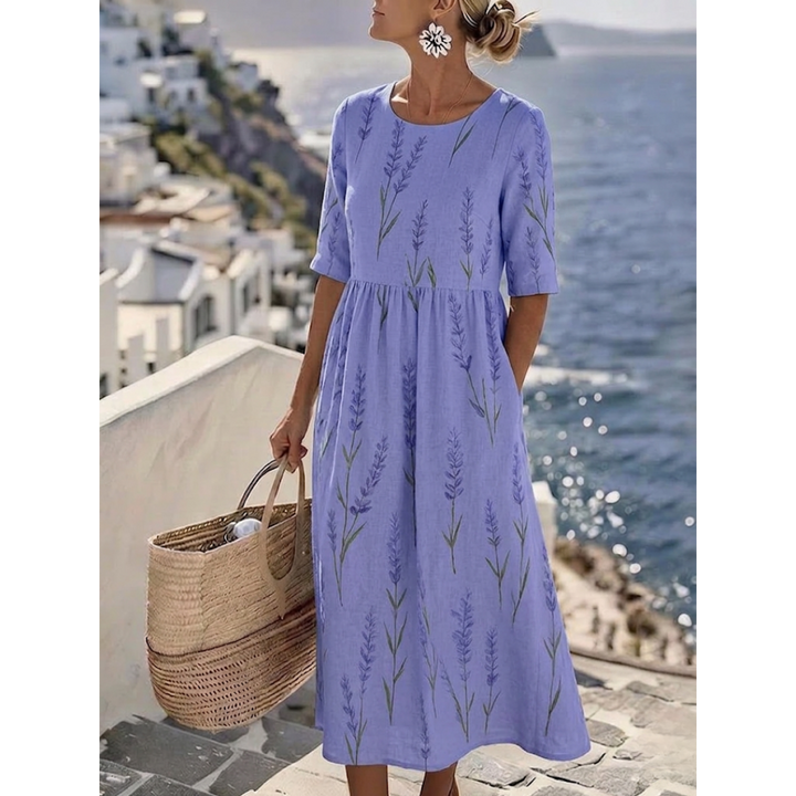 Aurelia™ - Elegant Floral Summer Midi Dress