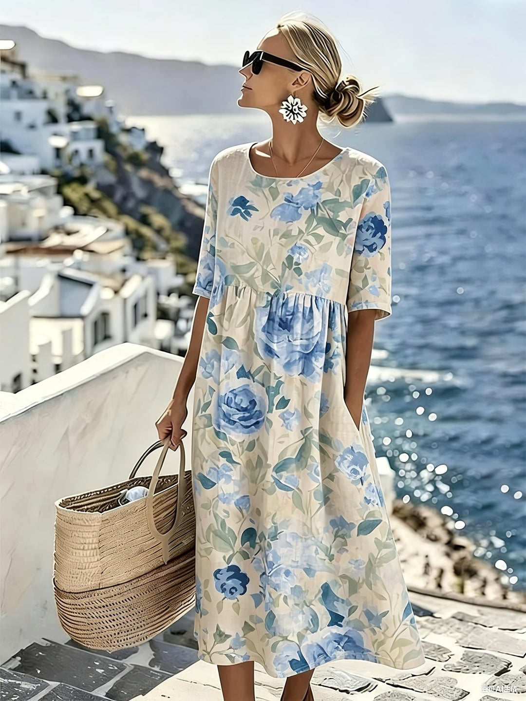 Evie™ - Elegant Floral Summer Midi Dress