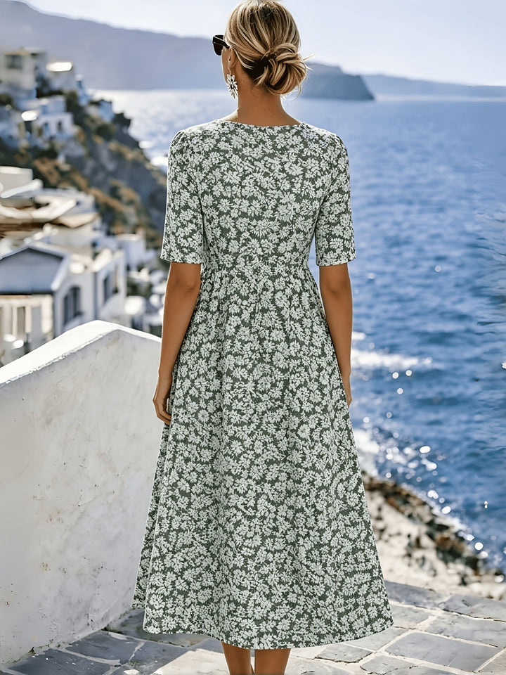 Sienna™ | Elegant Floral Midi Dress