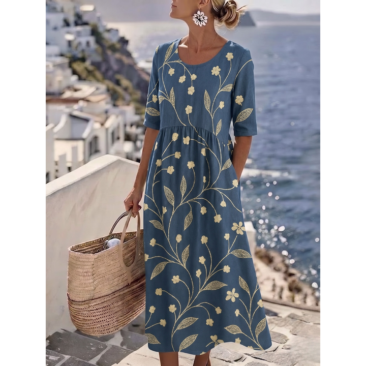 Sophia™ - Elegant Floral Summer Midi Dress