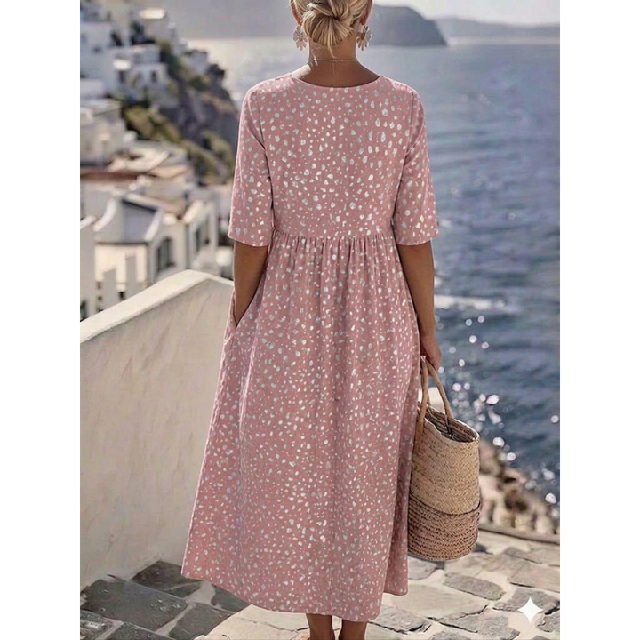 Tess™ | Elegant Midi Dress with a Tummy-Flattering Design