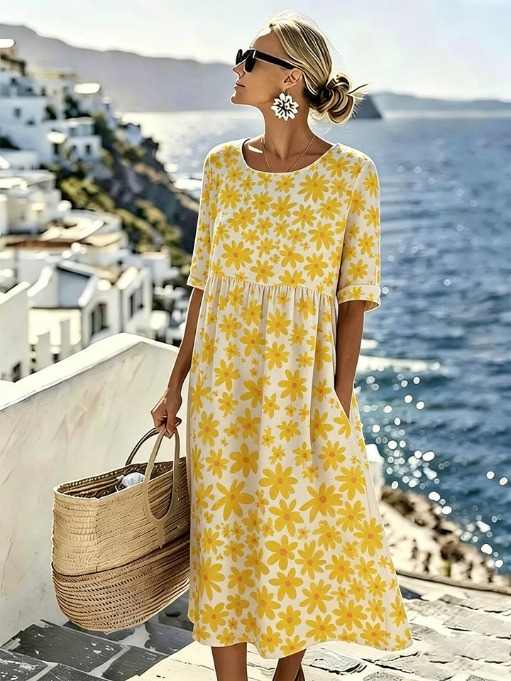 Evelyn™ | Sunshine Bloom Midi Dress