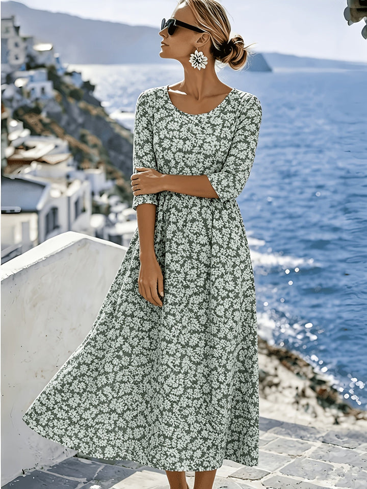 Sienna™ | Elegant Floral Midi Dress