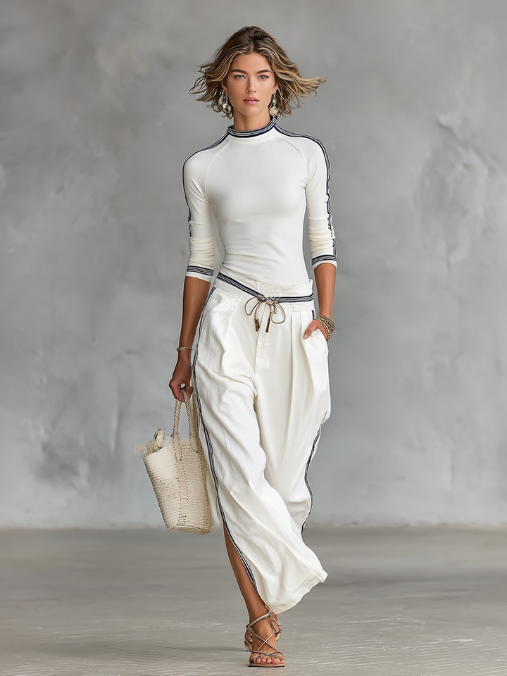 Sport Set Wide Pants with Drawstring