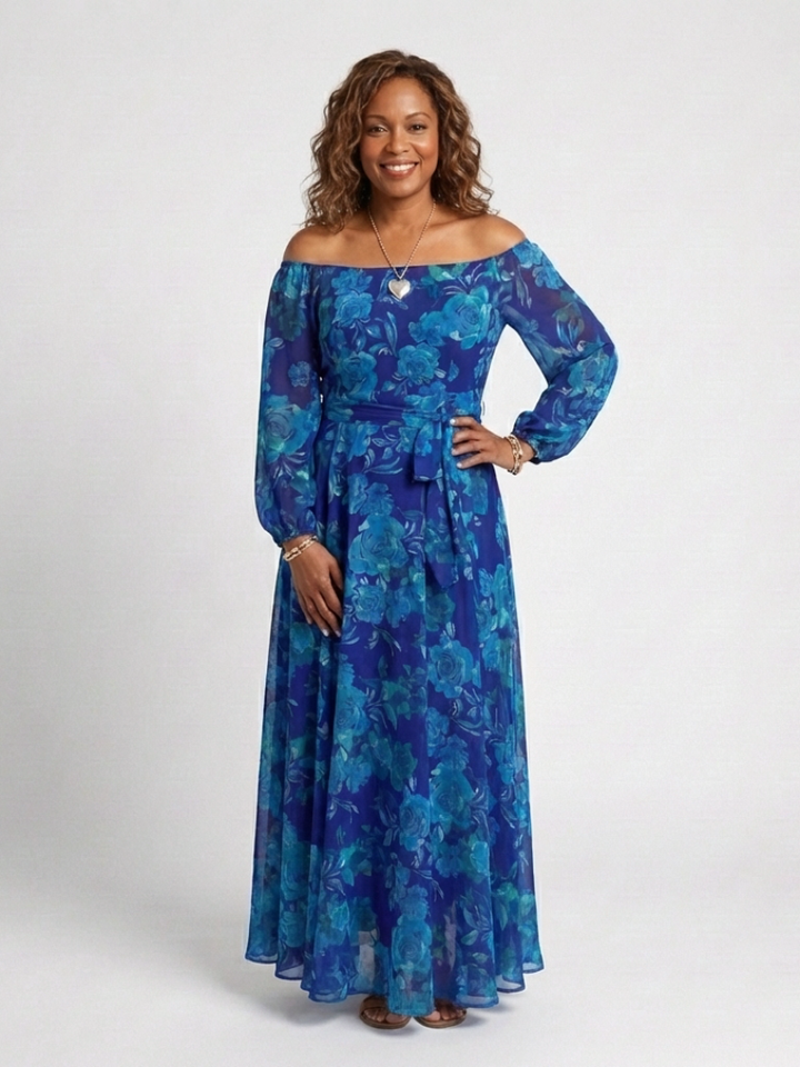 Aspen | Off-Shoulder Floral Maxi Dress