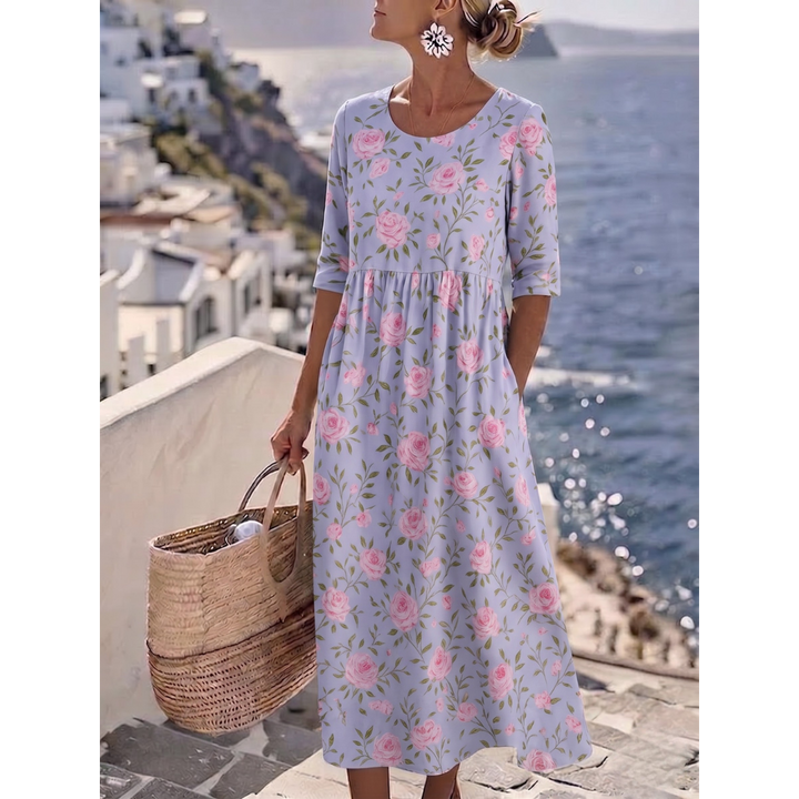 Sophia™ - Elegant Floral Summer Midi Dress