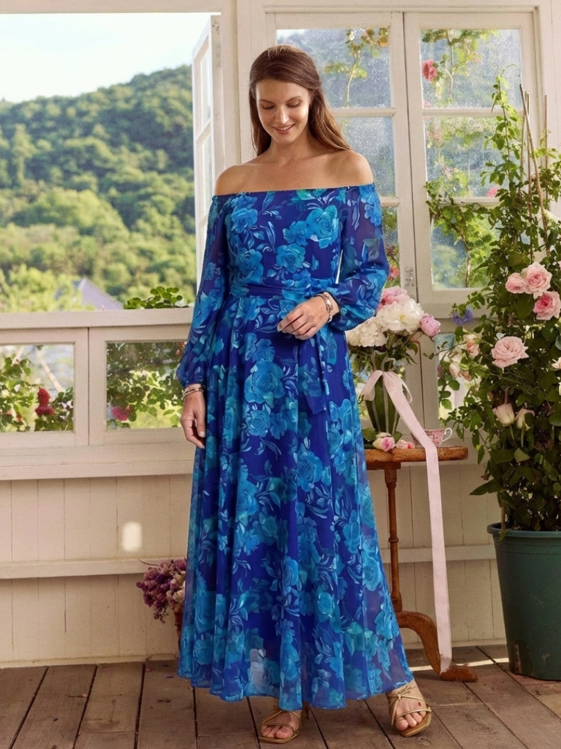 Aspen | Off-Shoulder Floral Maxi Dress
