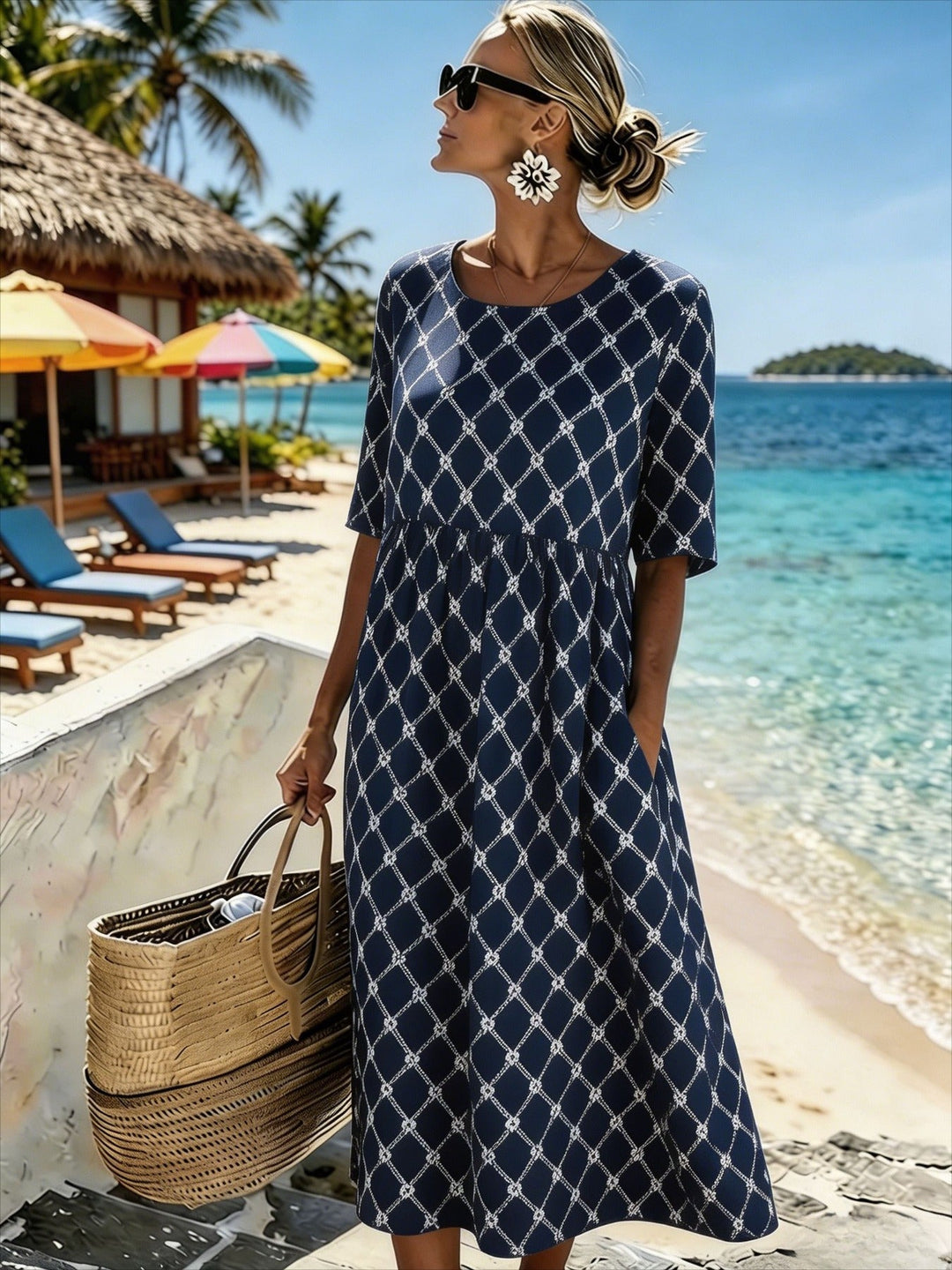 Nadia™ | Coastal Elegance Midi Dress