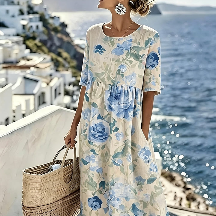 Evie™ - Elegant Floral Summer Midi Dress