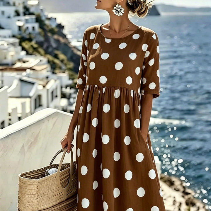 Penelope™ | Classic Polka Dot Midi Dress