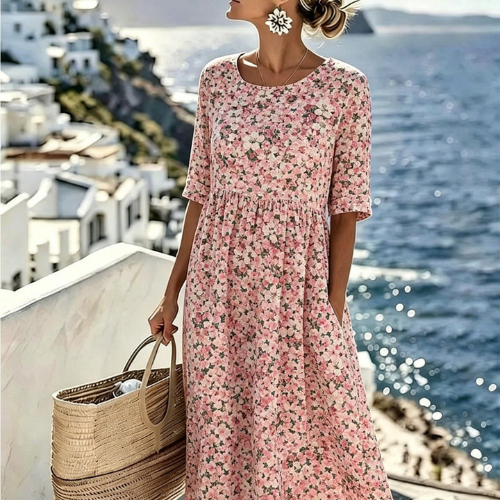 Charlotte™ - Elegant Floral Summer Midi Dress