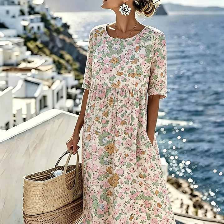 Lily™ - Elegant Floral Summer Midi Dress