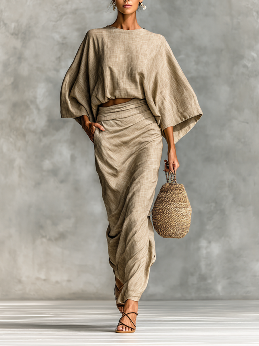 Cotton Linen Set Skirt