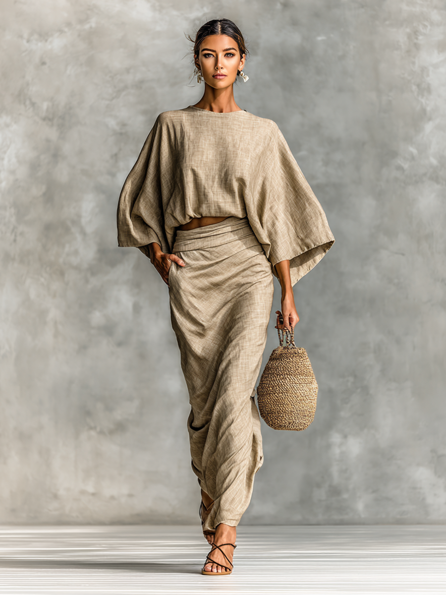 Cotton Linen Set Skirt