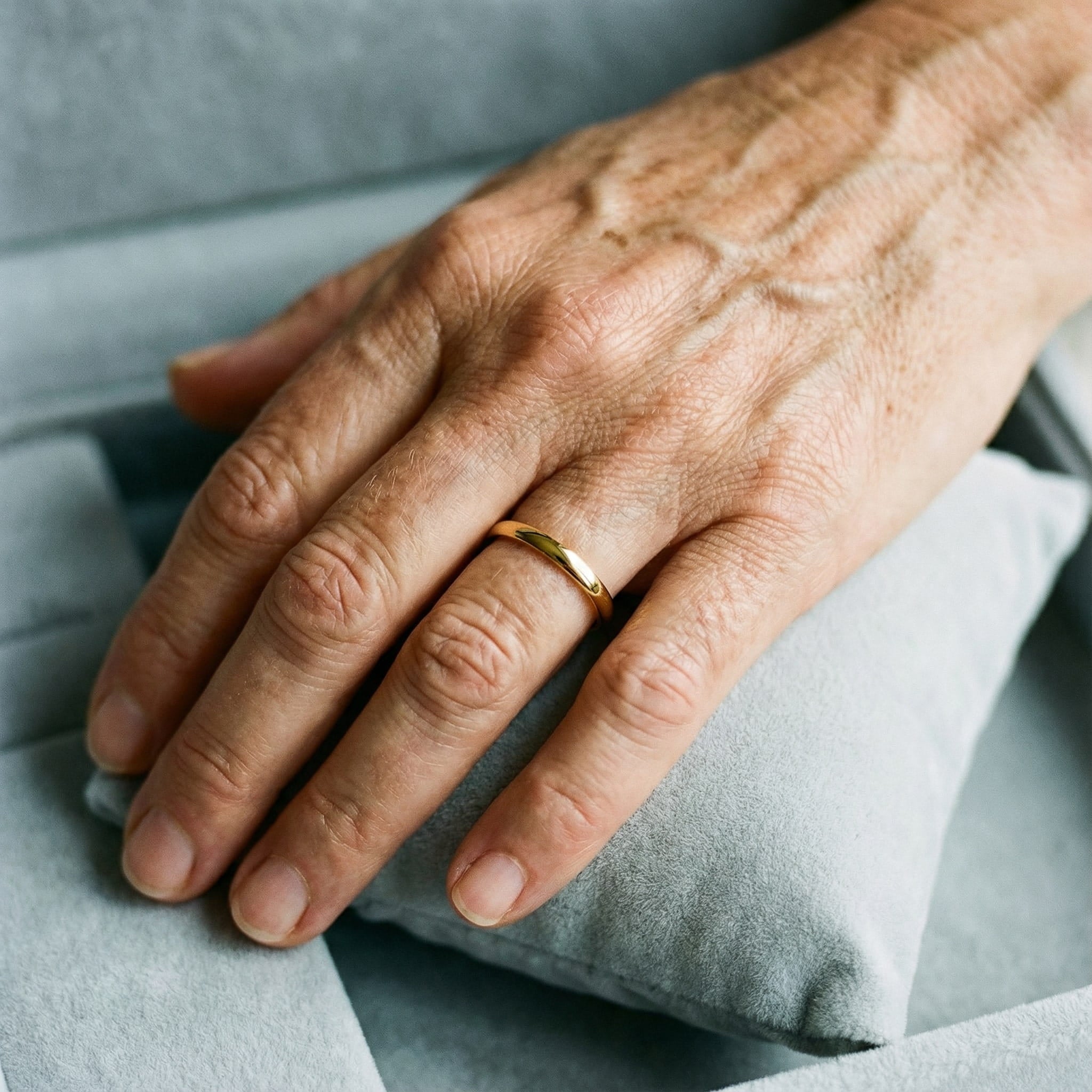 Enkel ring i guld och silver