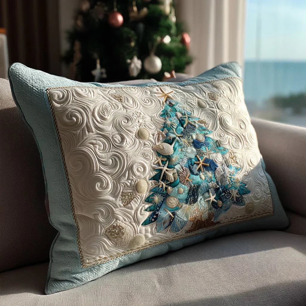 Quiltat kuddfodral – Festligt vattenskimmer