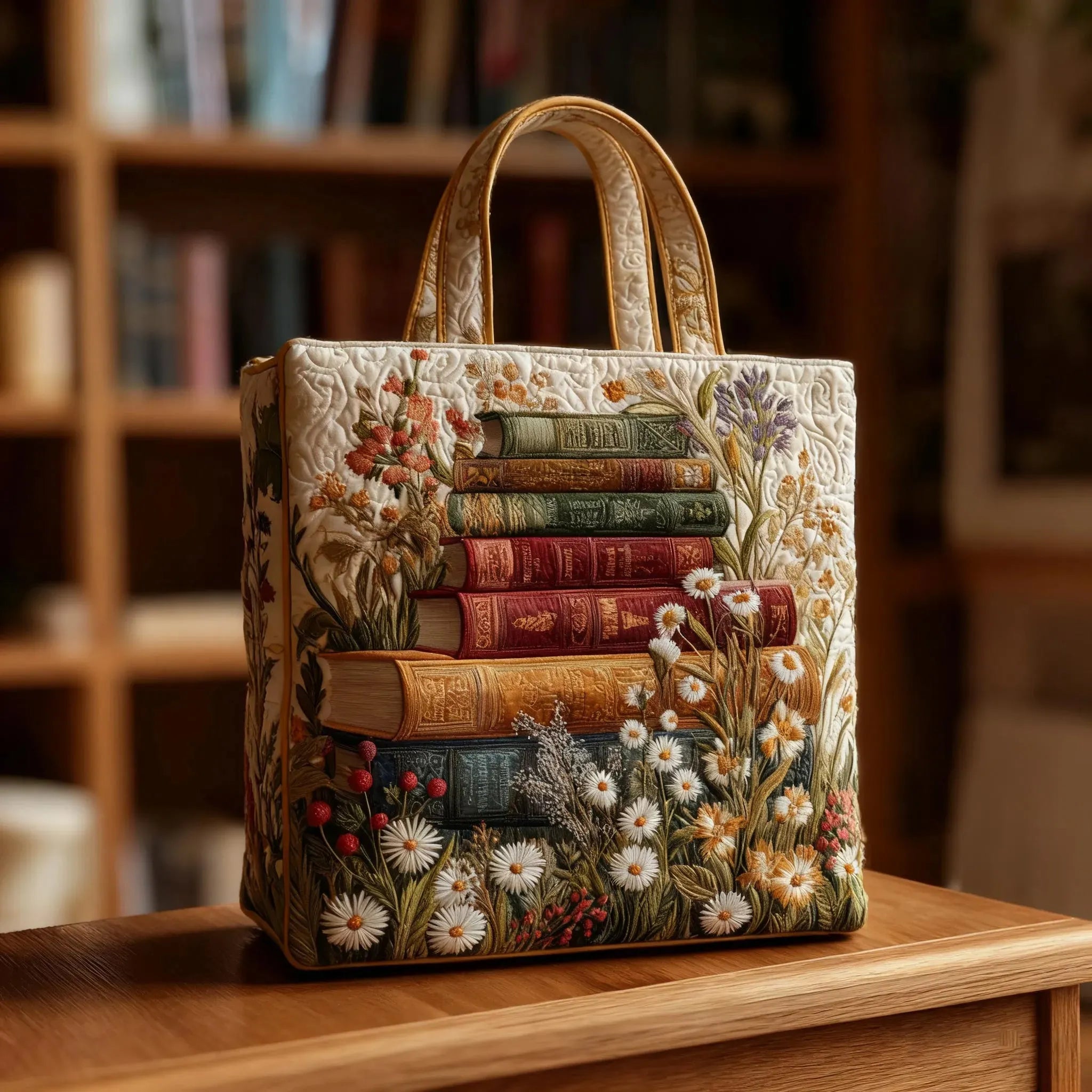 Handgjord quiltad väska – Blommönster