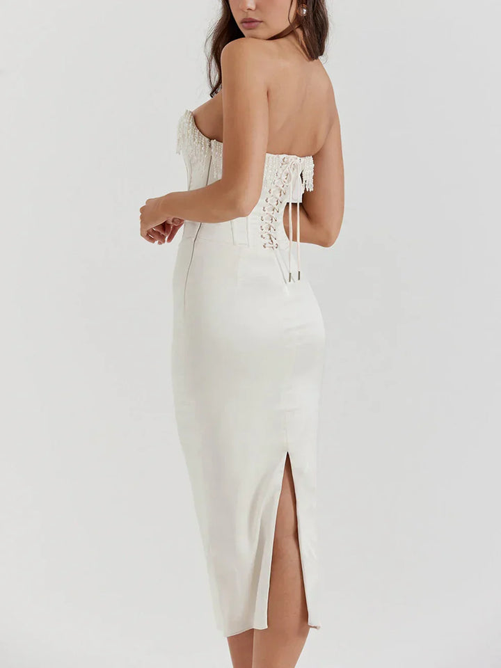 Zahra - Stunning Satin Midi Dress