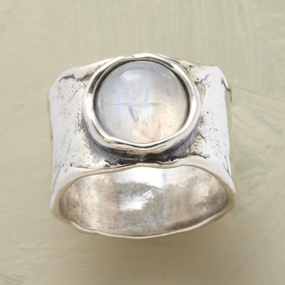Boho-ring med månsten