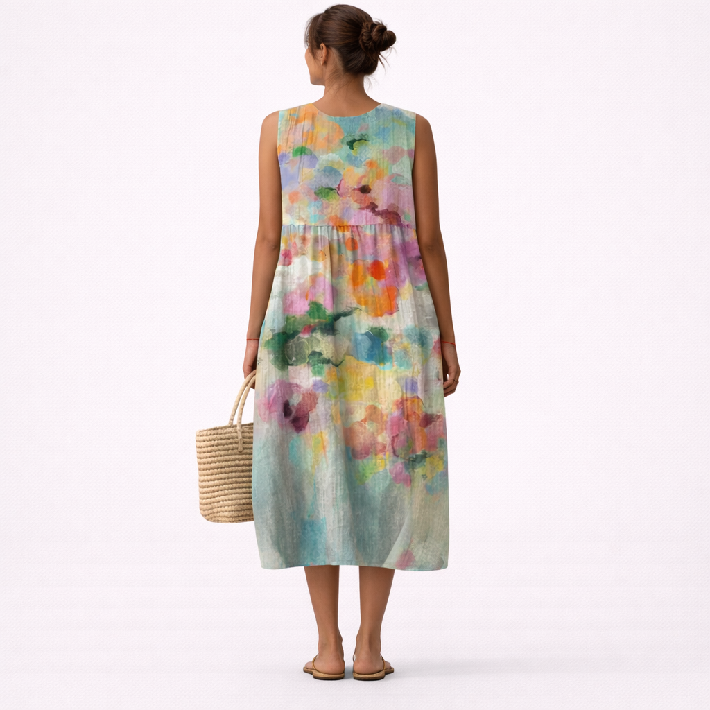 Karla™ | Elegant Multicoloured Midi Dress