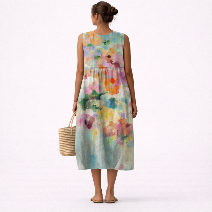 Karla™ | Elegant Multicoloured Midi Dress