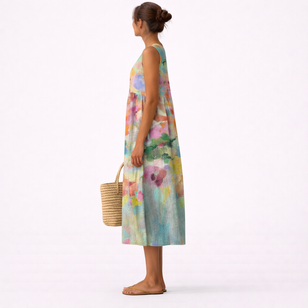 Karla™ | Elegant Multicoloured Midi Dress