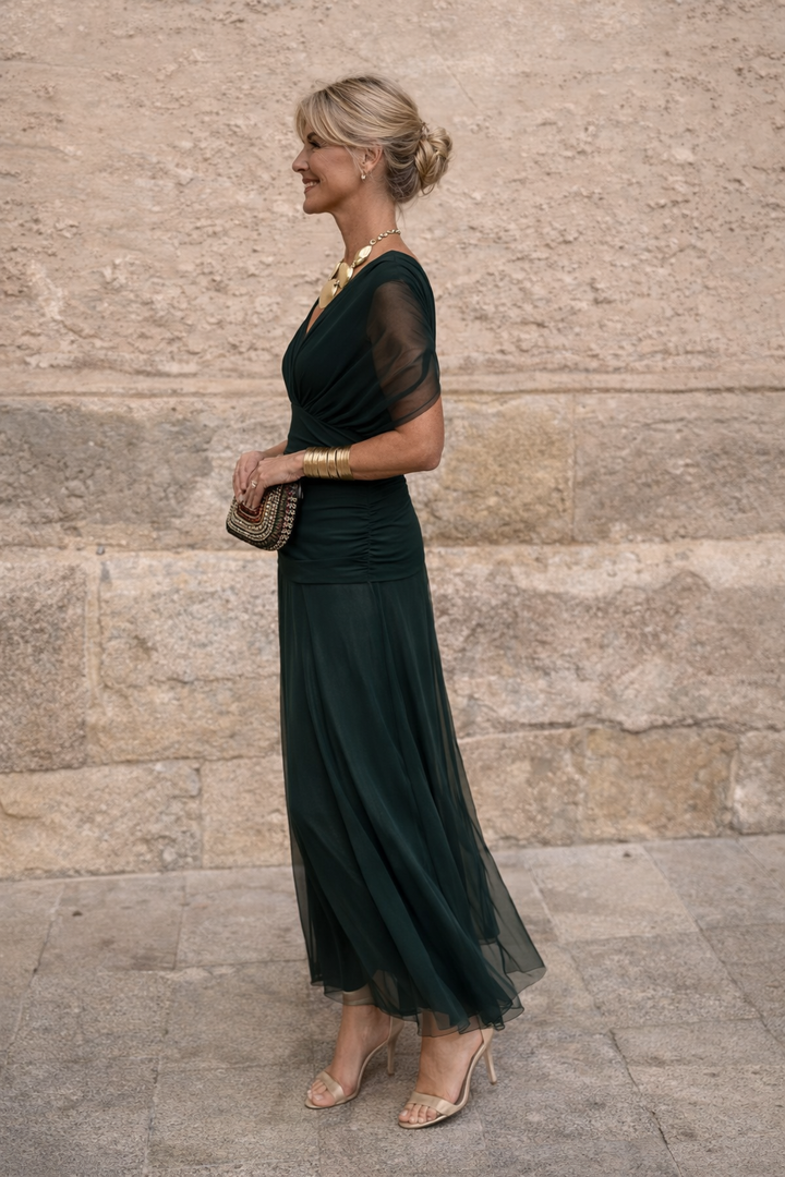 Elegant Maxi Party Dress with Sweetheart Neckline