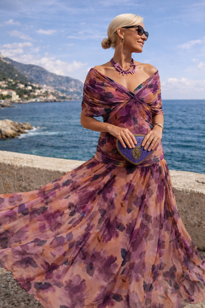 Elegant Maxi Party Dress with Sweetheart Neckline