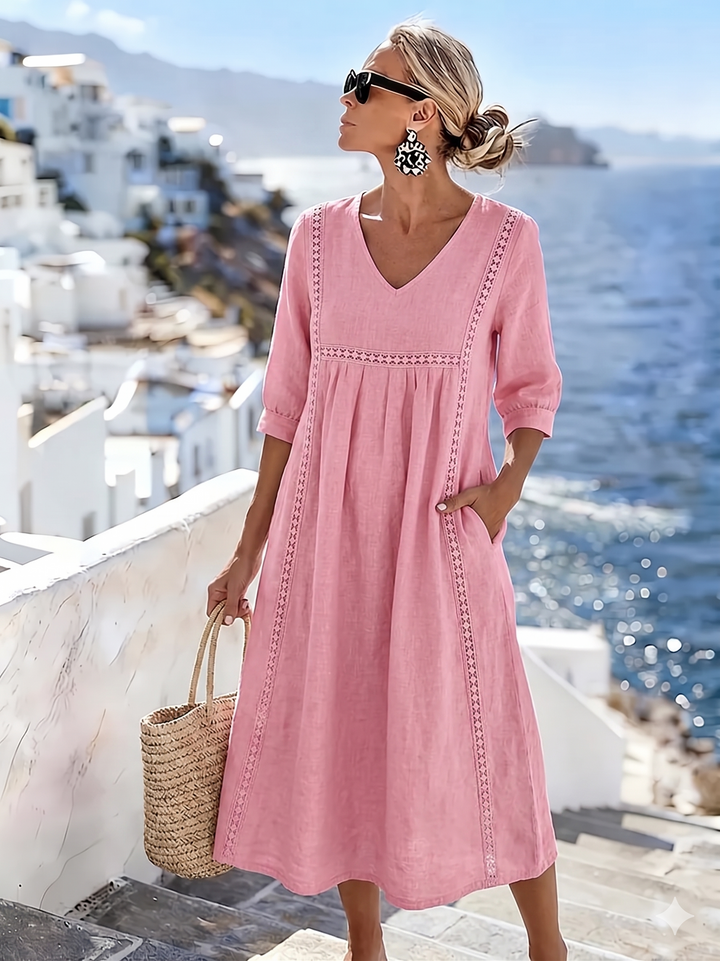 Helena - Casual Loose-Fitting Patchwork Lace Dress